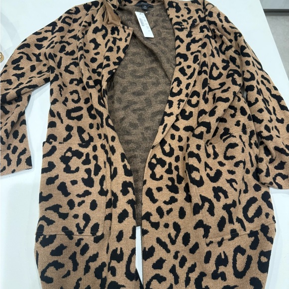 J. Crew Sweaters - jcrew leopard Print Open Front Cardigan Sweater - Brown/Black